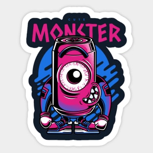 One Eyed Cute Monster Sticker